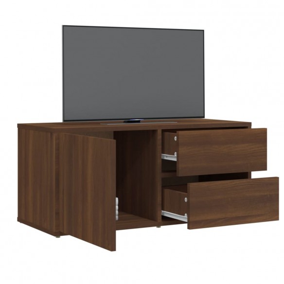 Meuble TV Chêne marron 80x34x36 cm Bois d'ingénierie