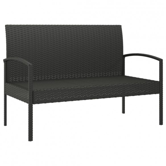 Banc de jardin avec coussin noir 105 cm résine tressée