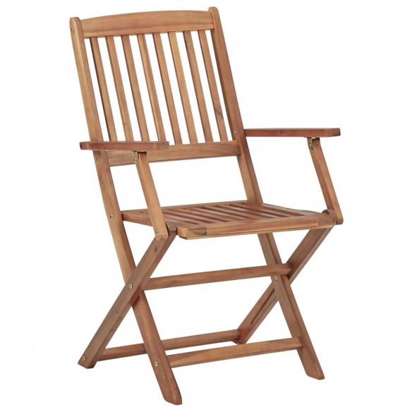 Chaises pliables de jardin 6 pcs avec coussins Bois d'acacia