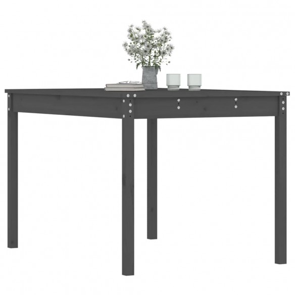 Table de jardin gris 121x82,5x76 cm bois massif de pin