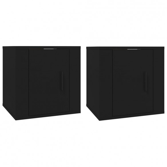 Meubles TV muraux 2 pcs Noir 40x34,5x40 cm