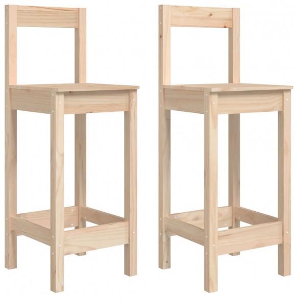 Tabourets de bar 2 pcs 40x41,5x112 cm bois massif de pin