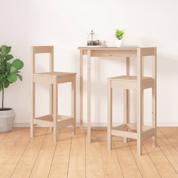 Tabourets de bar 2 pcs 40x41,5x112 cm bois massif de pin