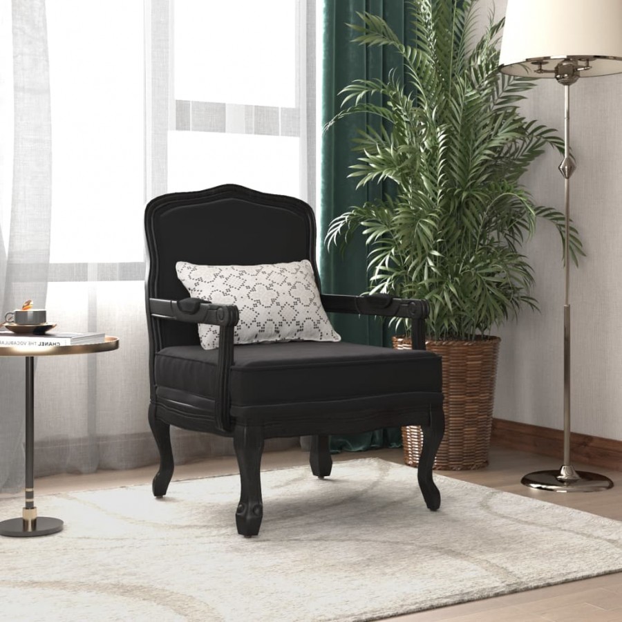 Fauteuil noir 64x64x90 cm velours