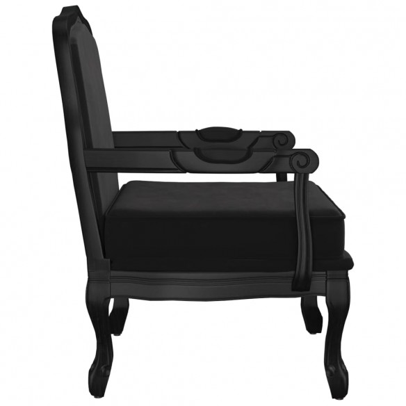 Fauteuil noir 64x64x90 cm velours