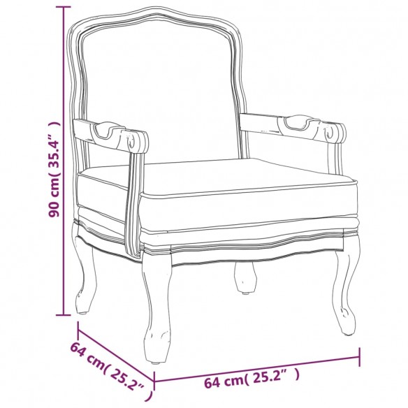 Fauteuil noir 64x64x90 cm velours