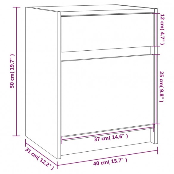 Table de chevet 40x31x50 cm bois de pin massif