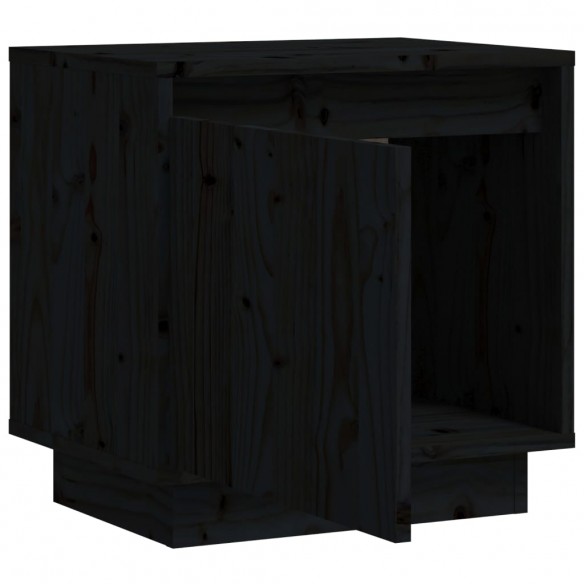 Table de chevet Noir 40x30x40 cm Bois de pin solide