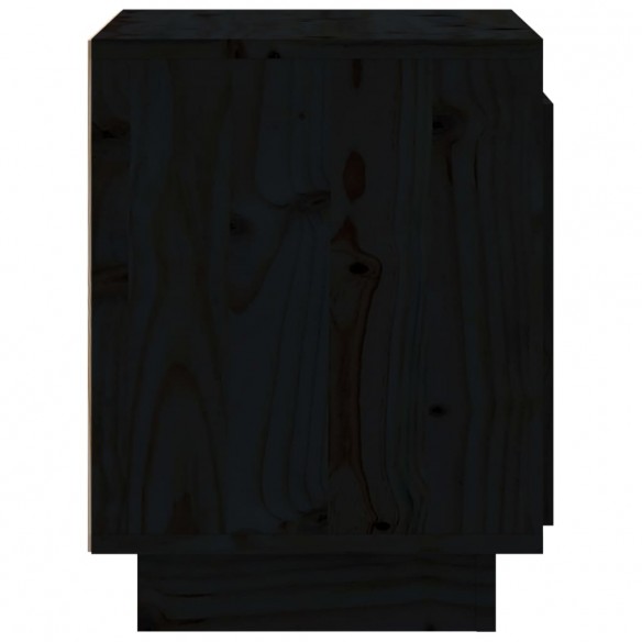 Table de chevet Noir 40x30x40 cm Bois de pin solide