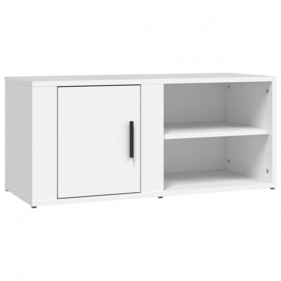 Meuble TV Blanc 80x31,5x36 cm Bois d'ingénierie