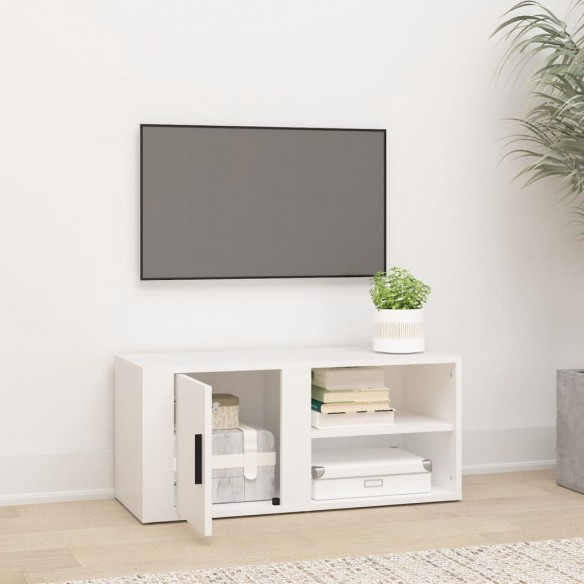 Meuble TV Blanc 80x31,5x36 cm Bois d'ingénierie