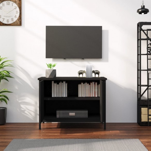 Meuble TV avec portes noir 60x35x45 cm bois d'ingénierie