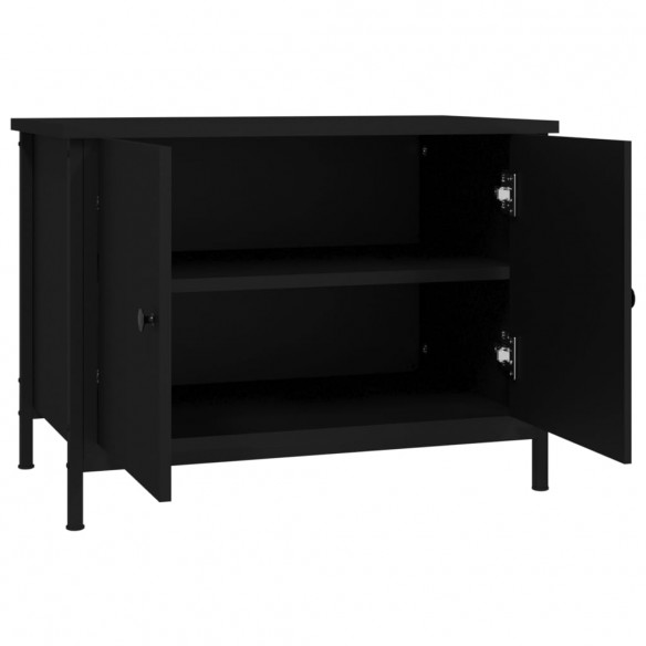 Meuble TV avec portes noir 60x35x45 cm bois d'ingénierie