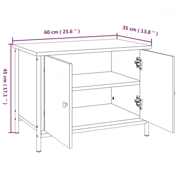 Meuble TV avec portes noir 60x35x45 cm bois d'ingénierie