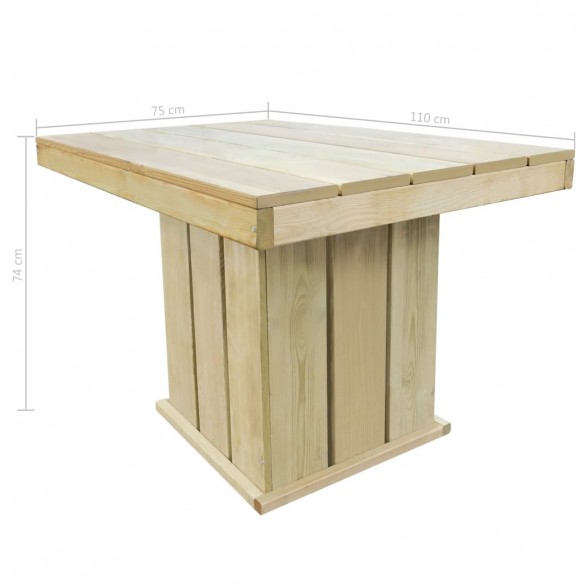 Table de jardin 110x75x74 cm Bois de pin imprégné