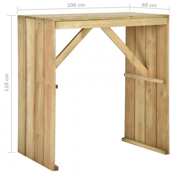 Table de bar 100x60x110 cm Bois de pin imprégné