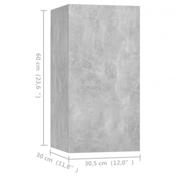 Meubles TV 4 pcs Gris béton 30,5x30x60 cm Aggloméré