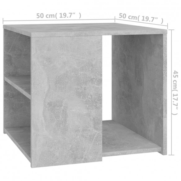 Table d'appoint Gris béton 50x50x45 cm Aggloméré