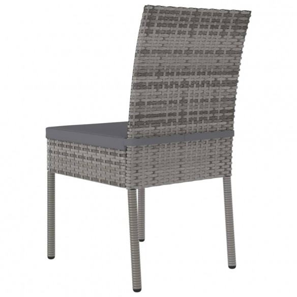 Chaises de salle à manger de jardin 2 pcs Résine tressée Gris