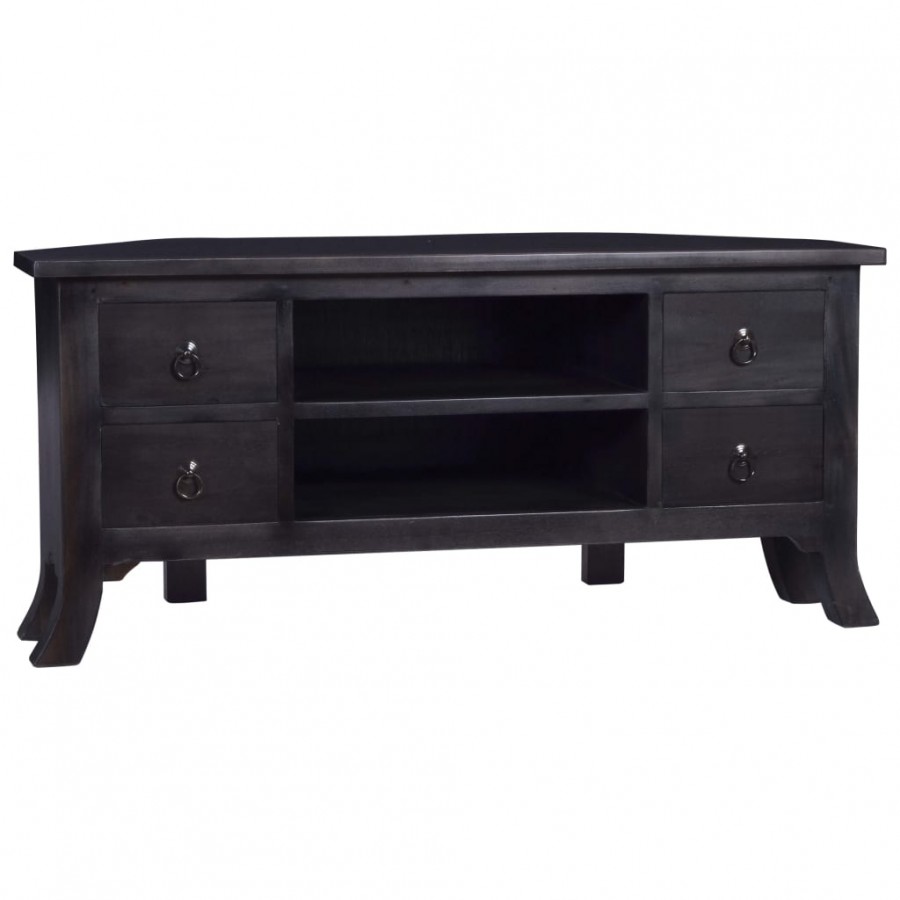 Meuble TV Café noir clair 100x40x45 cm Bois massif d'acajou