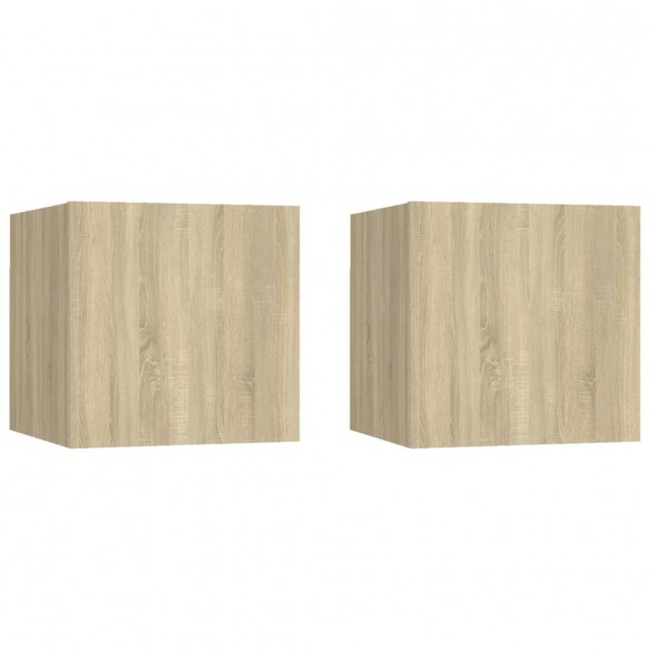 Meubles TV muraux 2 pcs Chêne sonoma 30,5x30x30 cm