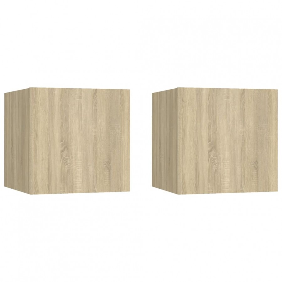 Tables de chevet 2 pcs Chêne sonoma 30,5x30x30 cm Aggloméré