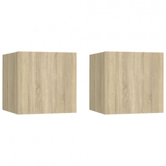 Tables de chevet 2 pcs Chêne sonoma 30,5x30x30 cm Aggloméré