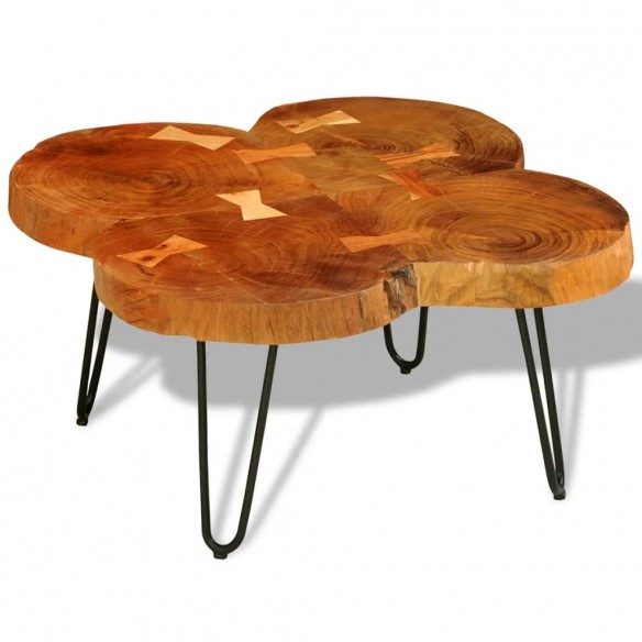 Table basse 35 cm 4 troncs Bois