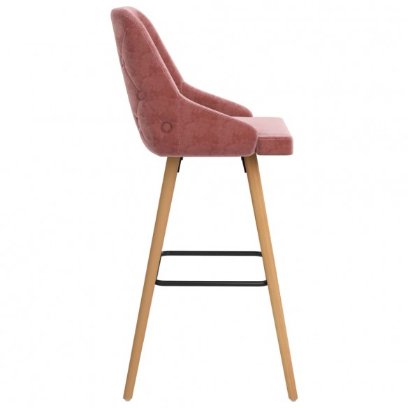 Tabourets de bar lot de 2 rose velours