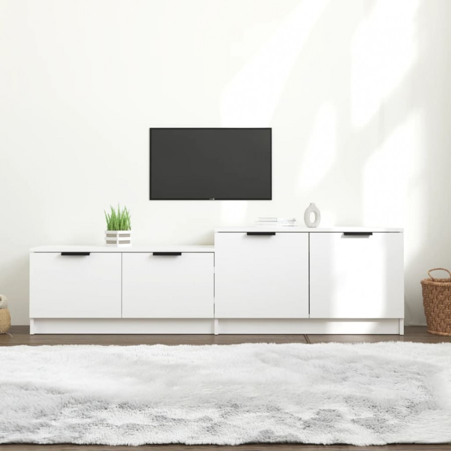 Meuble TV Blanc 158,5x36x45 cm Bois d'ingénierie