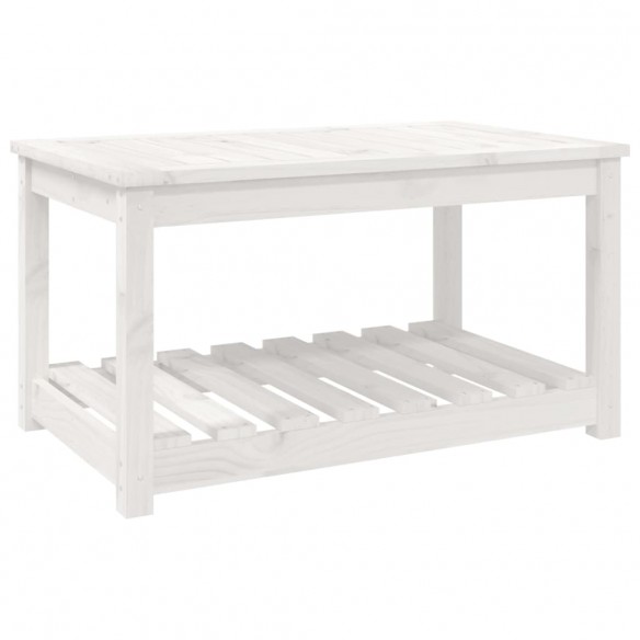 Table de jardin blanc 82,5x50,5x45 cm bois massif de pin