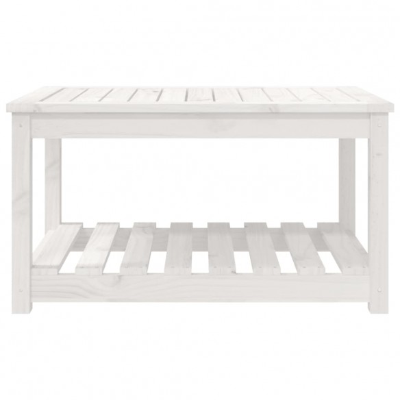 Table de jardin blanc 82,5x50,5x45 cm bois massif de pin