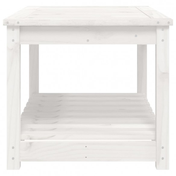 Table de jardin blanc 82,5x50,5x45 cm bois massif de pin