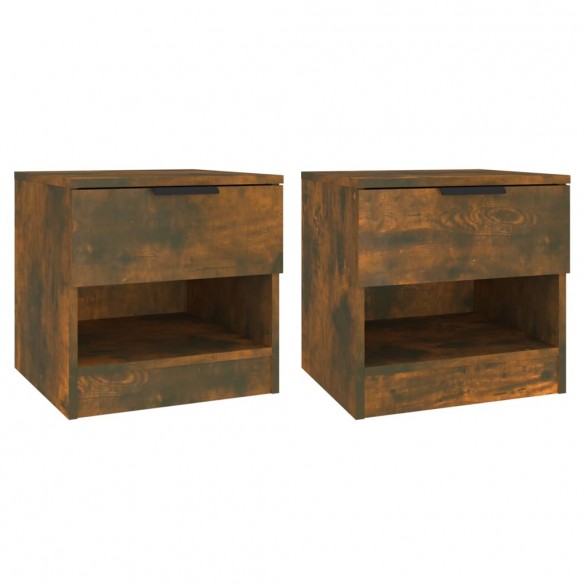 Tables de chevet 2 pcs Chêne fumé Bois d'ingénierie