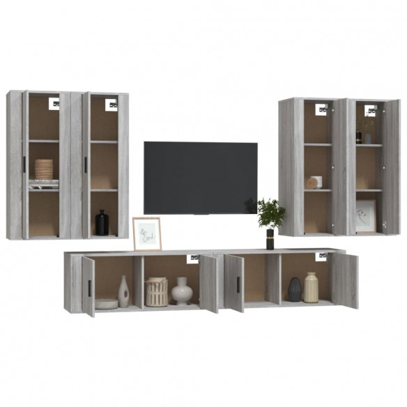 Ensemble de meubles TV 6 pcs Sonoma gris Bois d'ingénierie