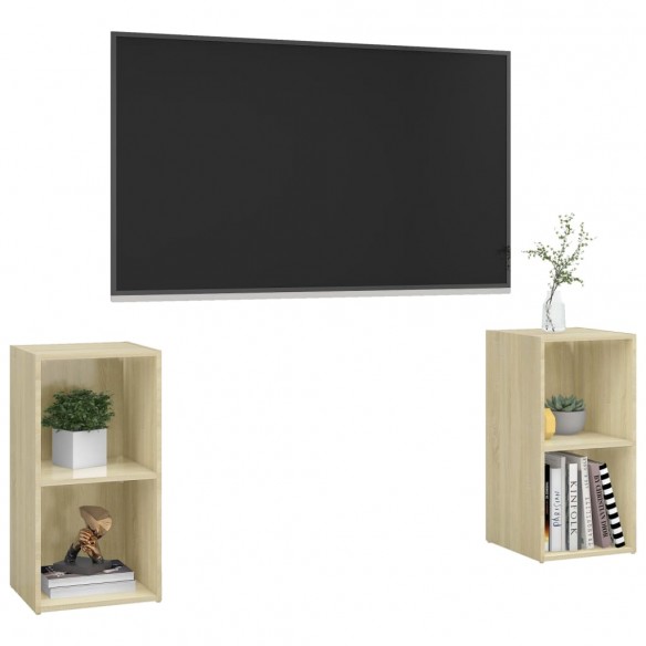 Meubles TV 2 pcs Chêne sonoma 72x35x36,5 cm Aggloméré