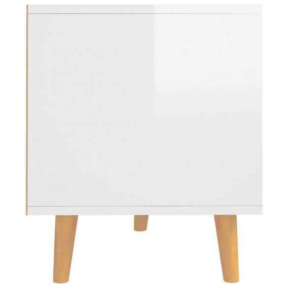 Meuble TV blanc brillant 90x40x48,5 cm bois d'ingénierie