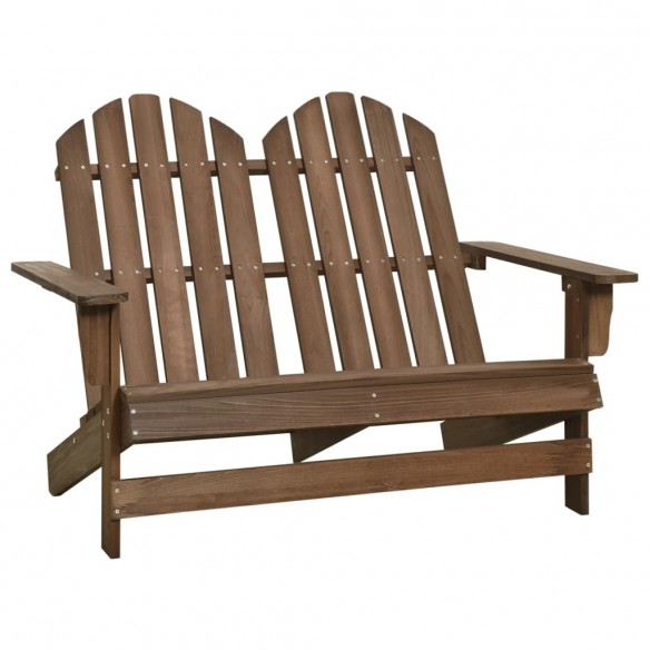 Chaise de jardin Adirondack 2places Bois de sapin massif Marron