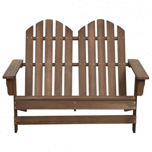 Chaise de jardin Adirondack 2places Bois de sapin massif Marron