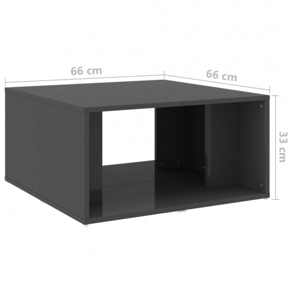 Tables basses 4 pcs Gris brillant 33x33x33 cm Aggloméré