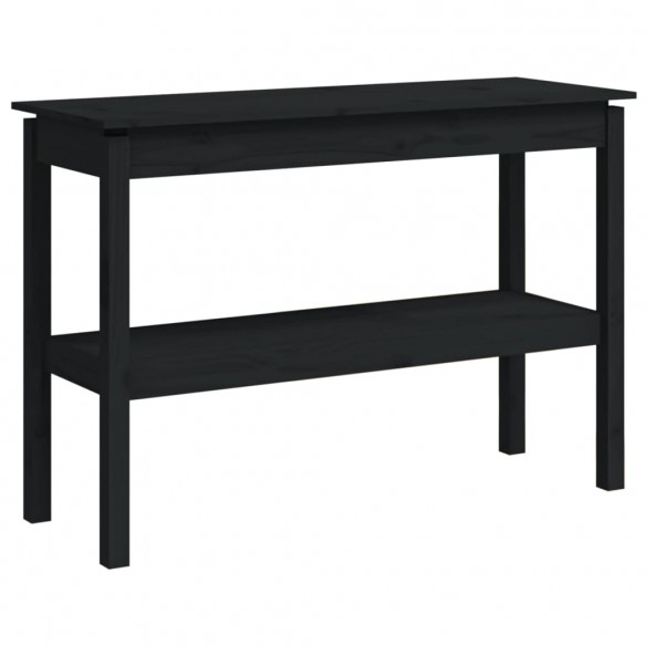 Table console Noir 110x40x75 cm Bois de pin solide