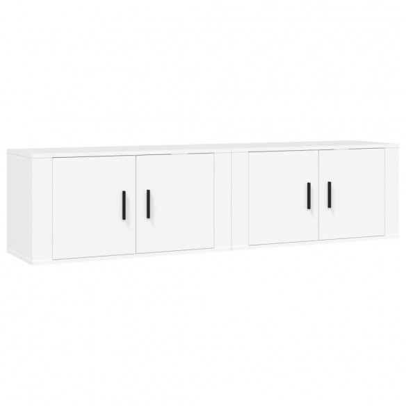 Meubles TV muraux 2 pcs blanc 80x34,5x40 cm