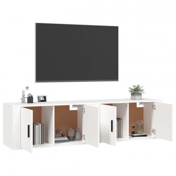 Meubles TV muraux 2 pcs blanc 80x34,5x40 cm