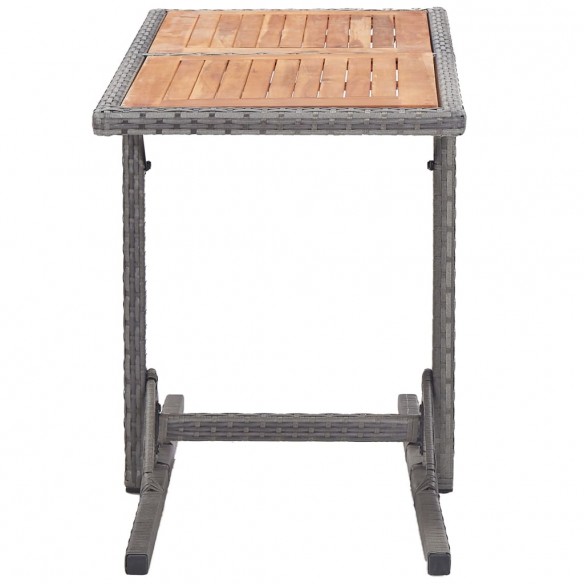 Table de jardin Anthracite Résine tressée et bois d'acacia