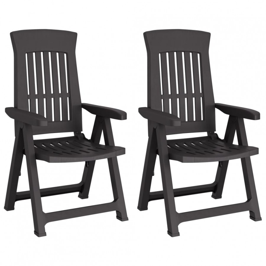 Chaises inclinables de jardin 2 pcs anthracite PP