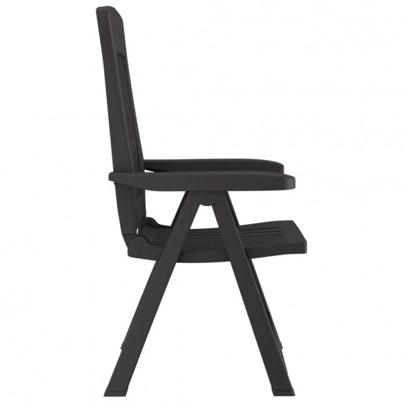 Chaises inclinables de jardin 2 pcs anthracite PP