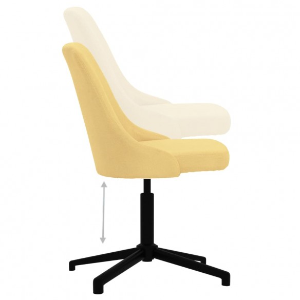 Chaise pivotante de salle à manger Jaune Tissu