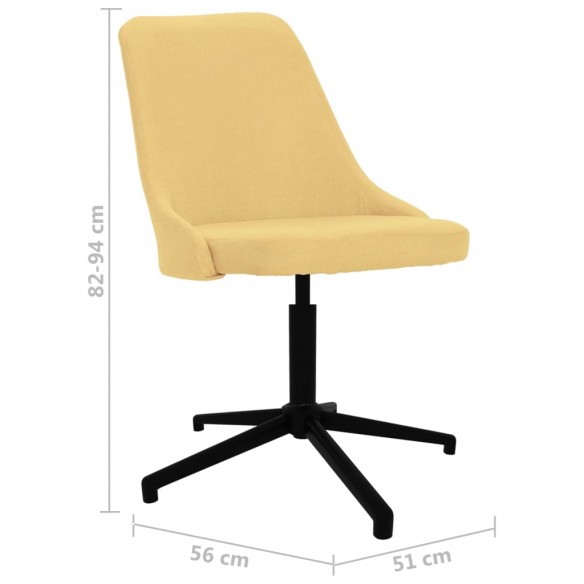 Chaise pivotante de salle à manger Jaune Tissu