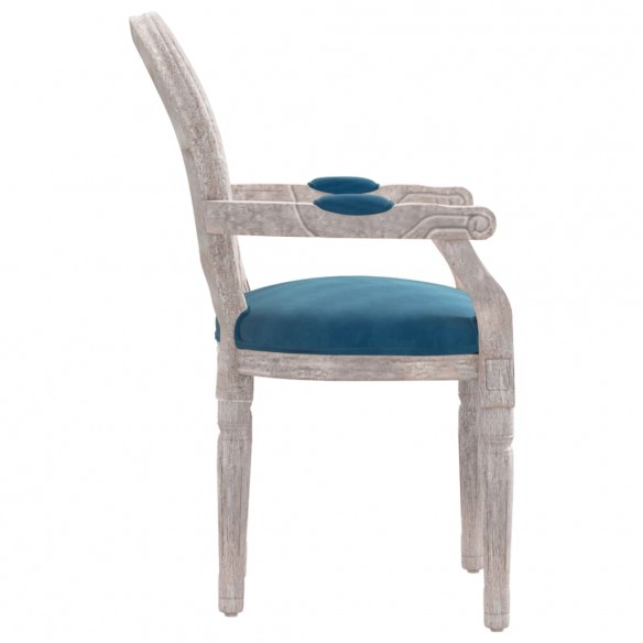 Chaise à manger bleu 54x56x96,5 cm velours