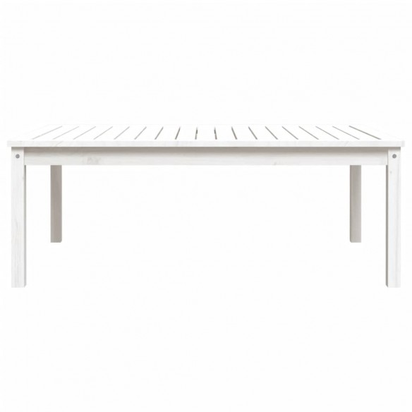 Table de jardin blanc 121x82,5x45 cm bois massif de pin